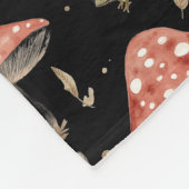Waldfrösche und Fliegenpilze Aquarell Fleecedecke (Ecke)