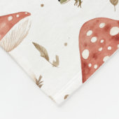 Waldfrösche und Fliegenpilze Aquarell Fleecedecke (Ecke)
