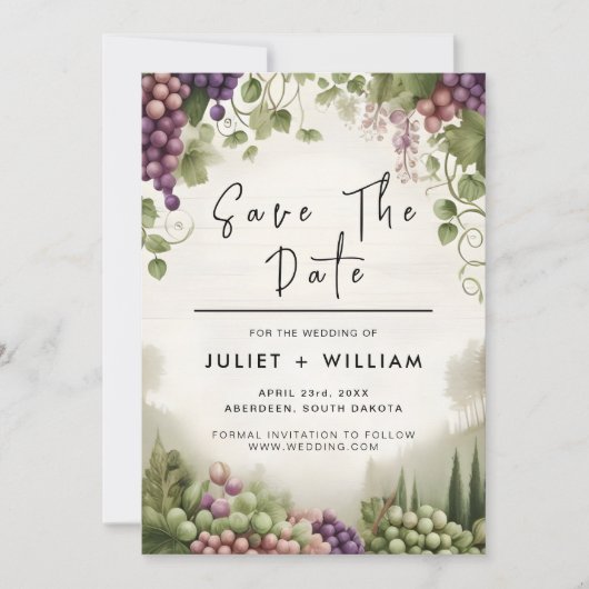 Waldfrüchte Ivy Weinberg Hochzeit Save The Date (Vorderseite)