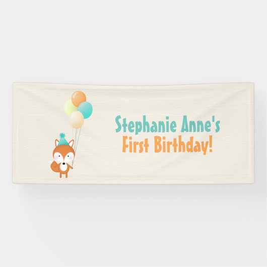 Waldfuchs mit Balloons Banner (Horizontal)