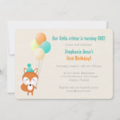 Waldfuchs mit Balloons Einladung (Vorderseite)