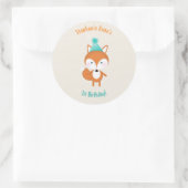 Waldfuchs mit Balloons Runder Aufkleber (Tasche)