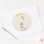 Waldfuchs mit Balloons Runder Aufkleber (Umschlag)