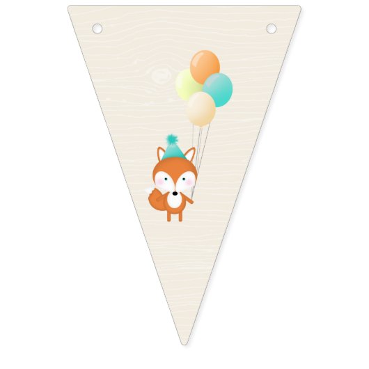 Waldfuchs mit Balloons Wimpelkette (Erste Fahne)