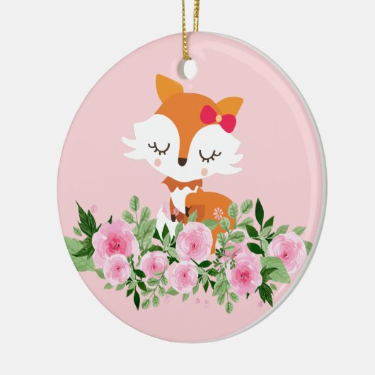 Waldfuchs, niedlicher Fuchs Keramik Ornament (Links)
