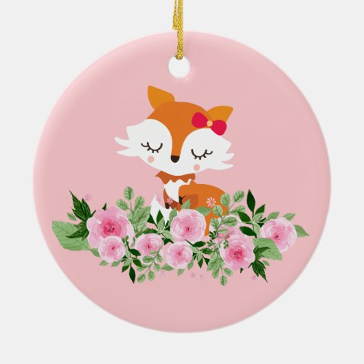 Waldfuchs, niedlicher Fuchs Keramik Ornament (Hinten)