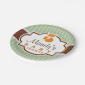 Waldfuchs; Orange, Hülle, Braun-Babydusche Pappteller (Schrägansicht)