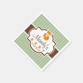 Waldfuchs; Orange, Hülle, Braun-Babydusche Serviette (Ecke)