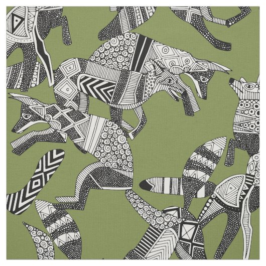 Waldfuchs-Partygrün Stoff (Muster)