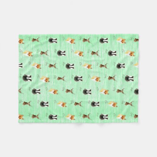 Waldfuchsdachs-Hirschrotwild drucken Hipsterfüchse Fleecedecke (Vorderseite (Horizontal))