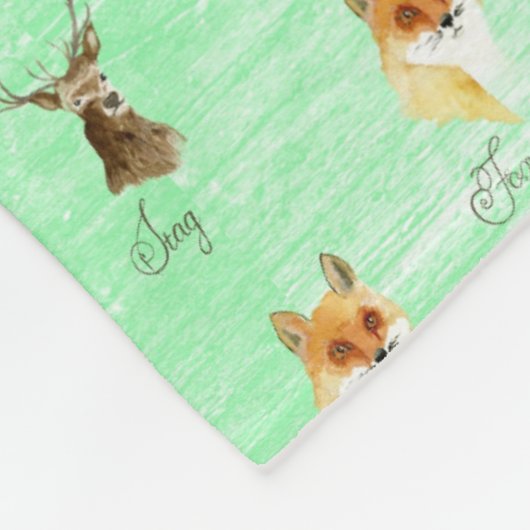 Waldfuchsdachs-Hirschrotwild drucken Hipsterfüchse Fleecedecke (Ecke)