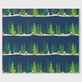 Waldfüchse auf Marine Geschenkpapier (Flach)