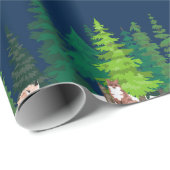 Waldfüchse auf Marine Geschenkpapier (Rolleneckpunkt)