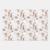 Waldfüchse, Kaninchen & Rentierdorf & Flora Geschenkpapier Set (Vorderseite)