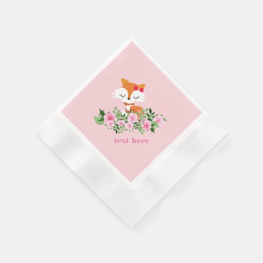 Waldfüchse, niedlicher Fuchs, rosa, süß, niedlich, Serviette (Ecke)
