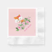 Waldfüchse, niedlicher Fuchs, rosa, süß, niedlich, Serviette (Vorderseite)