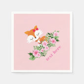 Waldfüchse, niedlicher Fuchs, rosa, süß, niedlich, Serviette (Vorderseite)