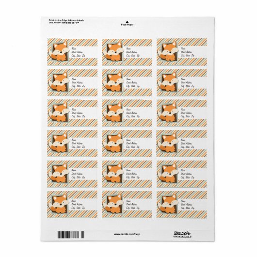 Waldfüßer; Beutel grün, orange, braune Streifen Adressaufkleber (Vorne)