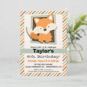 Waldfüßer; Beutel grün, orange, braune Streifen Einladung (Stehend Vorderseite)