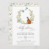 Waldfüßer-Dusche mit neutraler Babydusche Einladung (Vorne/Hinten)