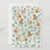 Waldfüßler Waldtiere Twins Kinderdusche Einladung (Rückseite)