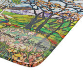 Waldgarten Vintages Tiffany beflecktes Glas Schneidebrett (Ecke)