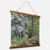 Waldgartenlandschaft Wandteppich Mit Holzrahmen (Gewinkelt)