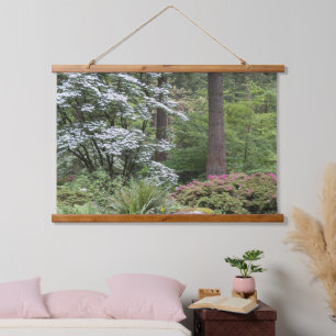Waldgartenlandschaft Wandteppich Mit Holzrahmen