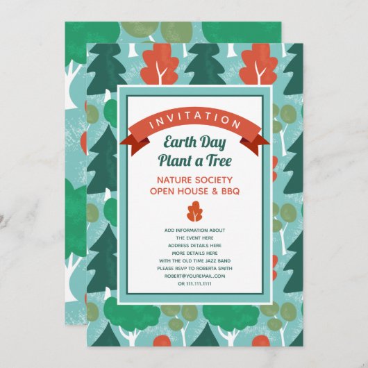 Waldgebiet Natur Lover  Einladung (Vorne/Hinten)