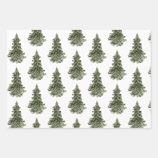 Waldgebiet Pine Cedar Tree Wald Wrapping P Geschenkpapier Set (Vorderseite 2)