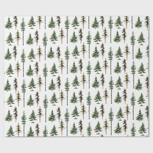 Waldgebiet Tannenwald Geschenkpapier (Flach)