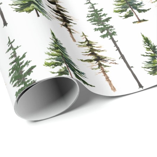 Waldgebiet Tannenwald Geschenkpapier (Rolleneckpunkt)