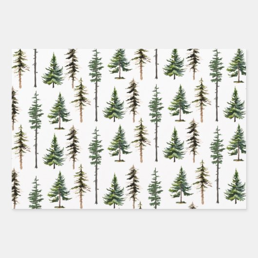 Waldgebiet Tannenwald Geschenkpapier Set (Vorderseite)