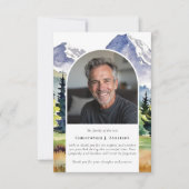 Waldgebirge Foto Beileid Beerdigung Gedenkstätte Dankeskarte (Vorderseite)