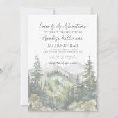 Waldgebirgsabenteuergebirge Brautparty Einladung (Vorderseite)