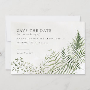 Waldgebirgsgrüne Rustikale Save the Date Einladung