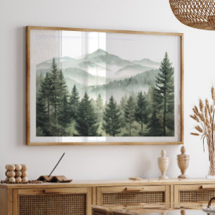 Waldgebirgslandschaft Poster