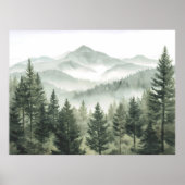 Waldgebirgslandschaft Poster (Vorne)