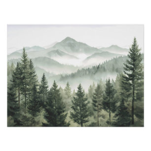 Waldgebirgslandschaft Poster