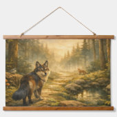 Waldgefährten Horizontale Wandteppich Mit Holzrahmen (Vorne)