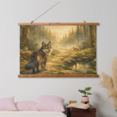 Waldgefährten Horizontale Wandteppich Mit Holzrahmen (Schlafzimmer)