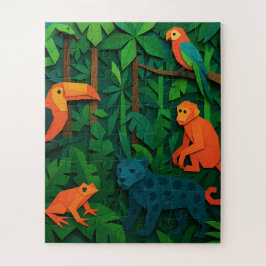 Waldgefaltete Tiere – Tropische Dschungelwildnis Puzzle
