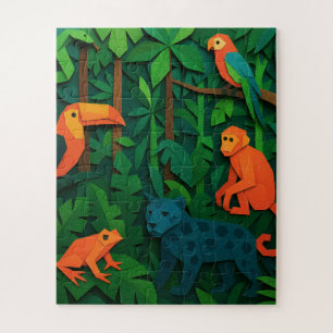 Waldgefaltete Tiere – Tropische Dschungelwildnis Puzzle