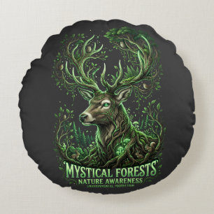Waldgeist Rundes Kissen