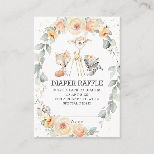 Waldgelbe Blumengrün Windelwindeln Begleitkarte (Vorderseite)