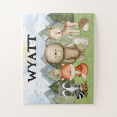 Waldgeschenk für Jungen, Personalisiertes Waldland Puzzle (Vertikal)