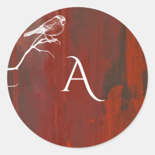 Waldgeschöpf-Monogramm-Vogel Runder Aufkleber