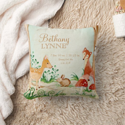 Waldgeschöpf-Tier-Rotwildfox-Kaninchen-Eulen-Kunst Kissen (Decke)