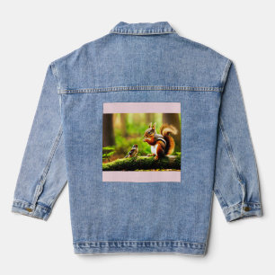 Waldgesellschaften - Eichhörnchen, Chipmunk & Bird Jeansjacke