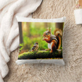 Waldgesellschaften - Eichhörnchen, Chipmunk & Bird Kissen (Decke)